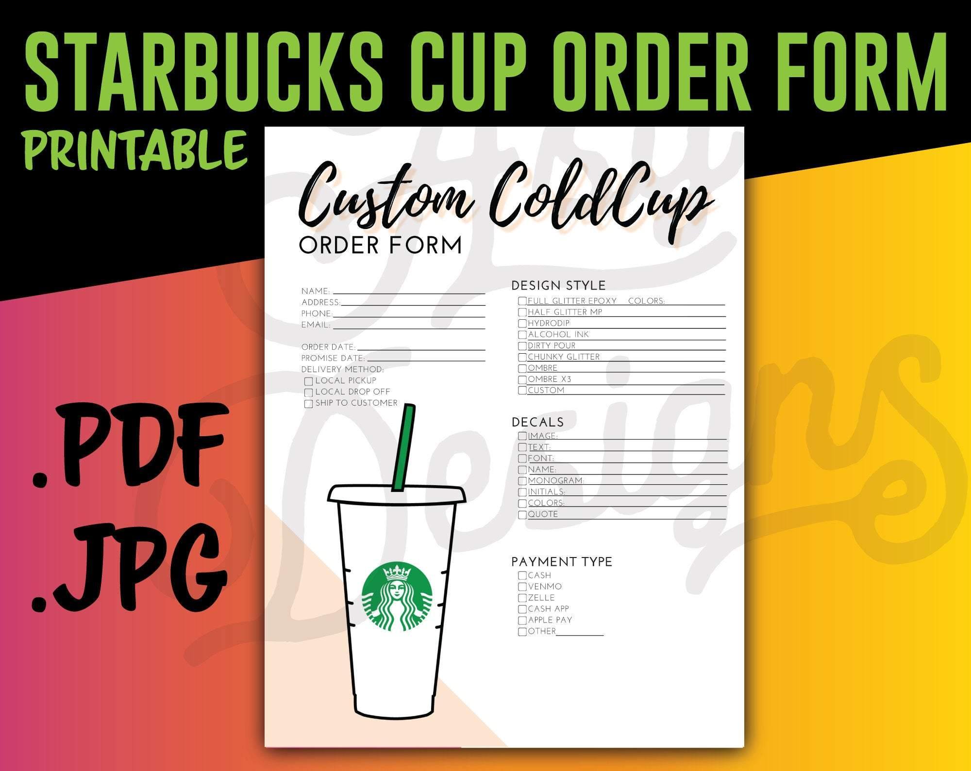 starbucks coffee cup template