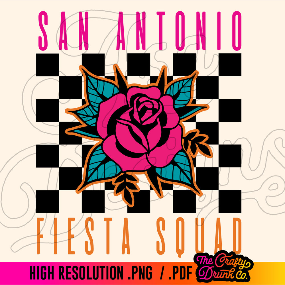 
                      
                        San Antonio Fiesta Squad Checkered Design
                      
                    