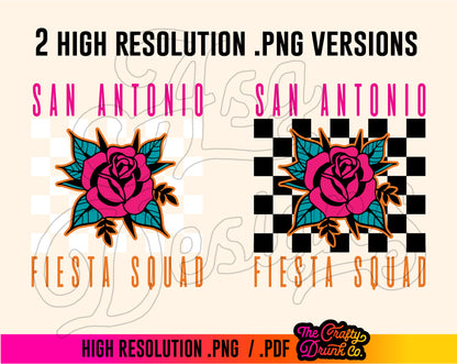 San Antonio Fiesta Squad Checkered Design