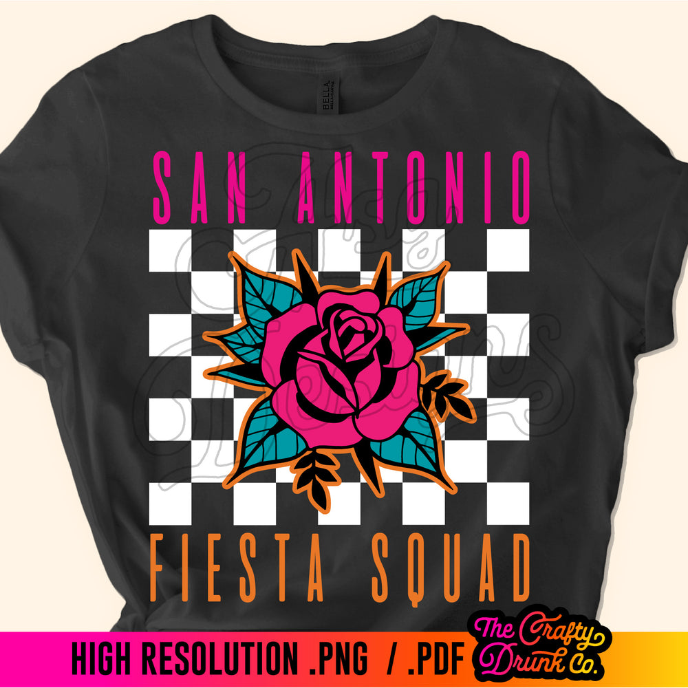 
                      
                        San Antonio Fiesta Squad Checkered Design
                      
                    