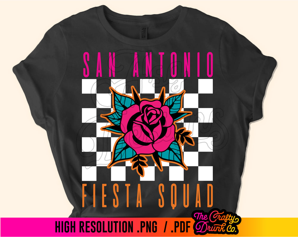 San Antonio Fiesta Squad Checkered Design