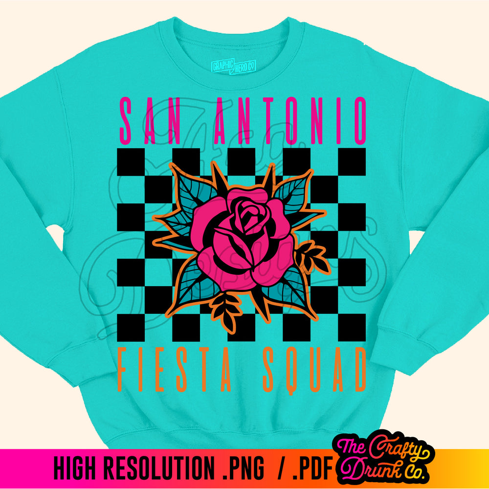 
                      
                        San Antonio Fiesta Squad Checkered Design
                      
                    