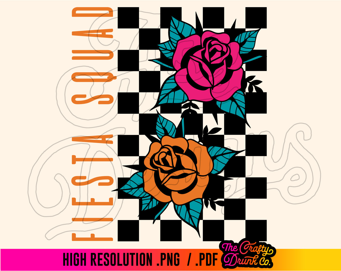 Fiesta Squad Checkered Roses