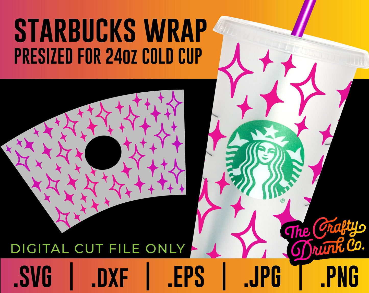 Thug Stars Cup Wrap - TheCraftyDrunkCo