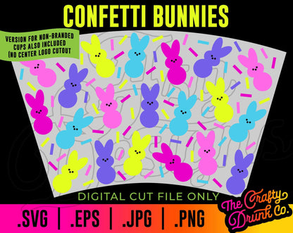 Easter Confetti Bunnies Cold Cup Wrap - TheCraftyDrunkCo