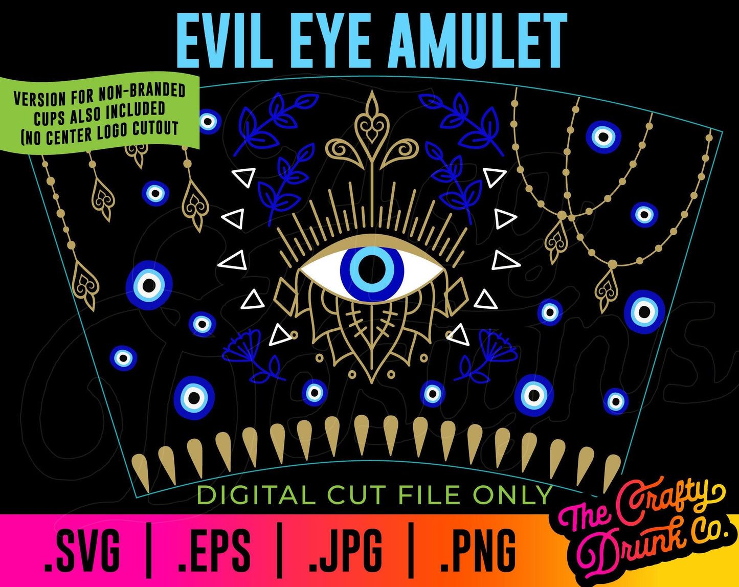 Evil Eye Amulet Cup Wrap - TheCraftyDrunkCo