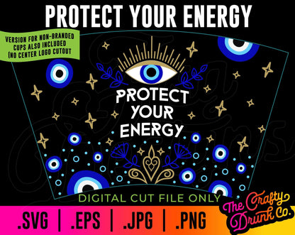 Evil Eye Protect Your Energy Cup Wrap - TheCraftyDrunkCo