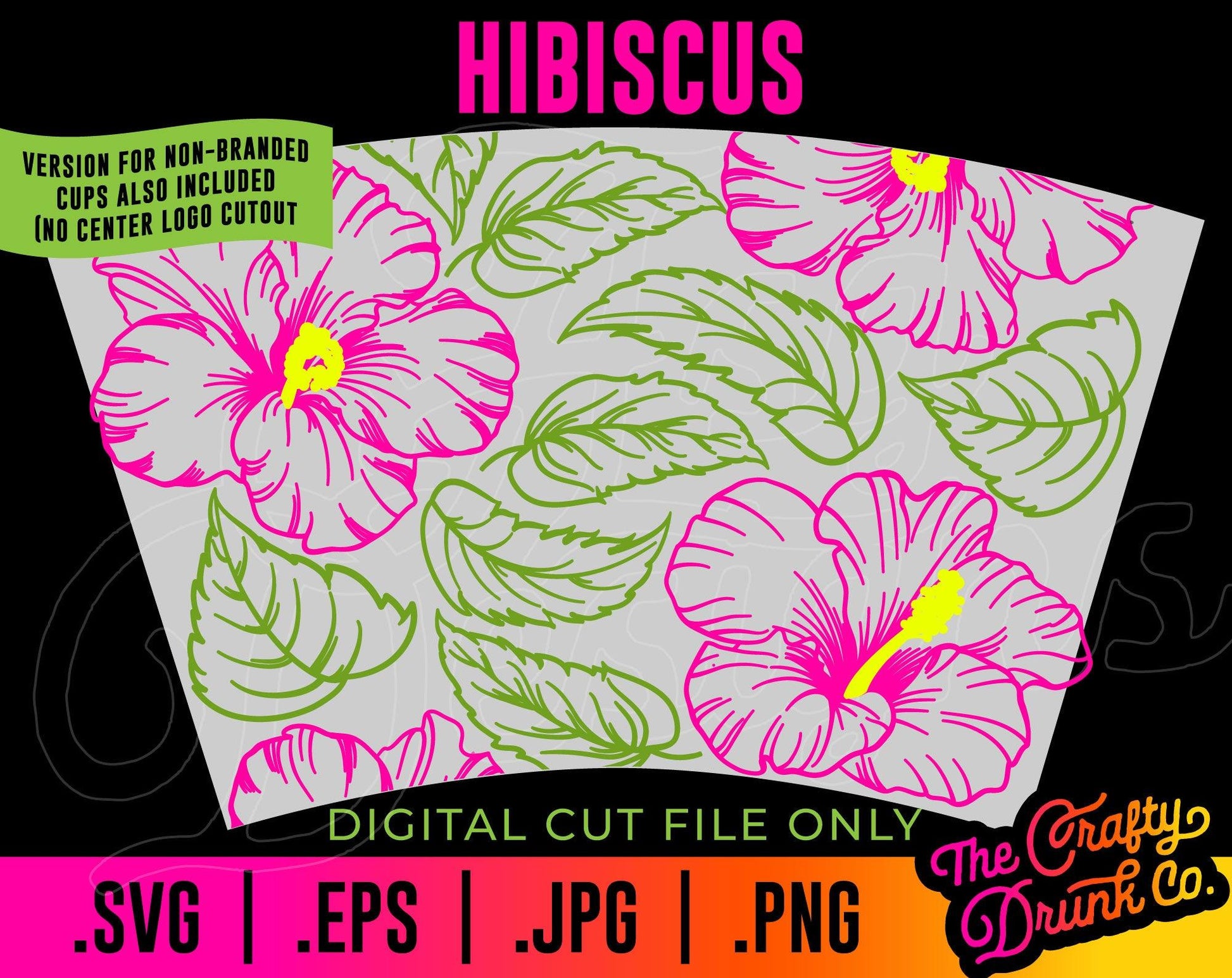 Hibiscus Flower Tropical Cold Cup Wrap - TheCraftyDrunkCo