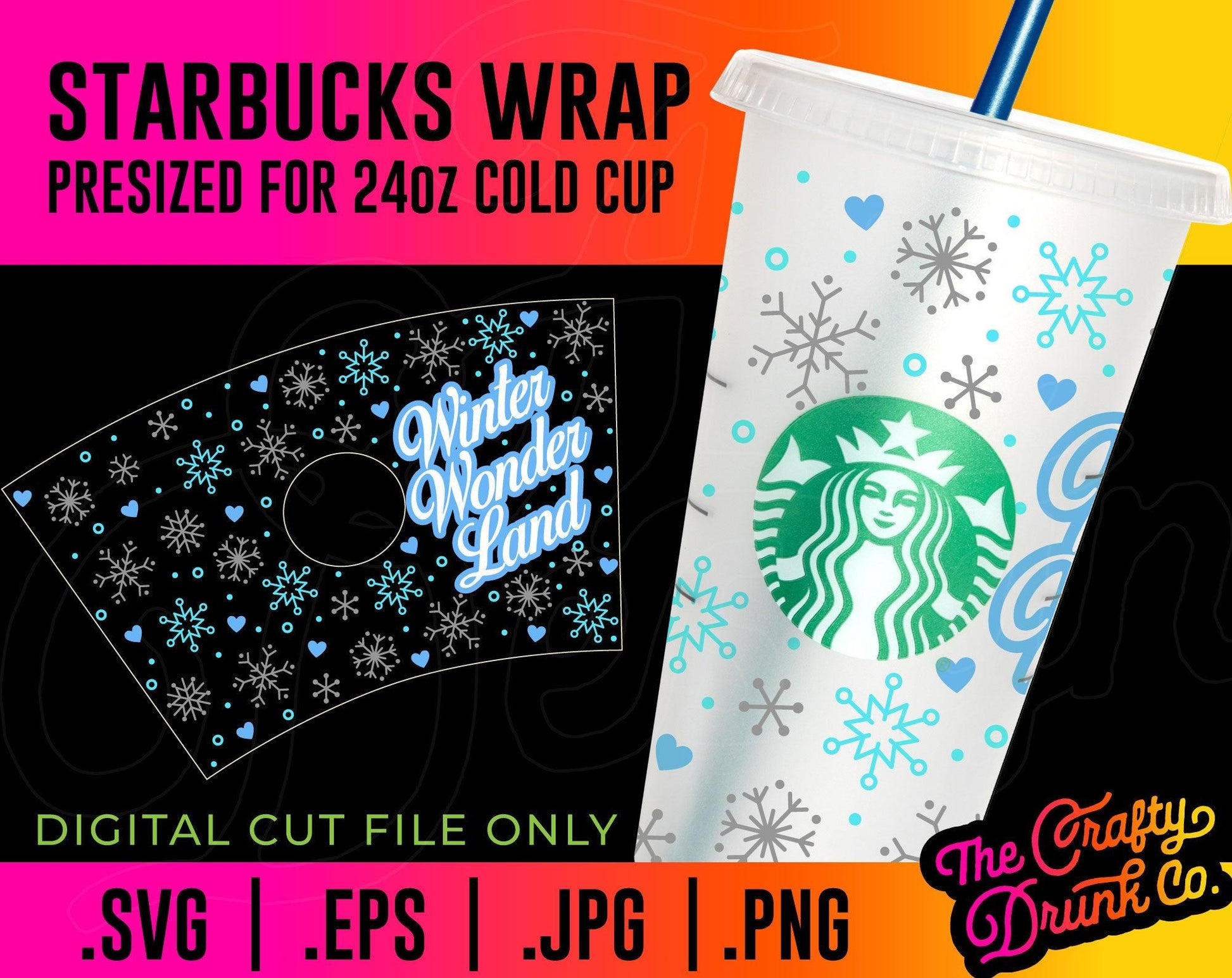 Winter Wonderland Cold Cup Wrap - TheCraftyDrunkCo