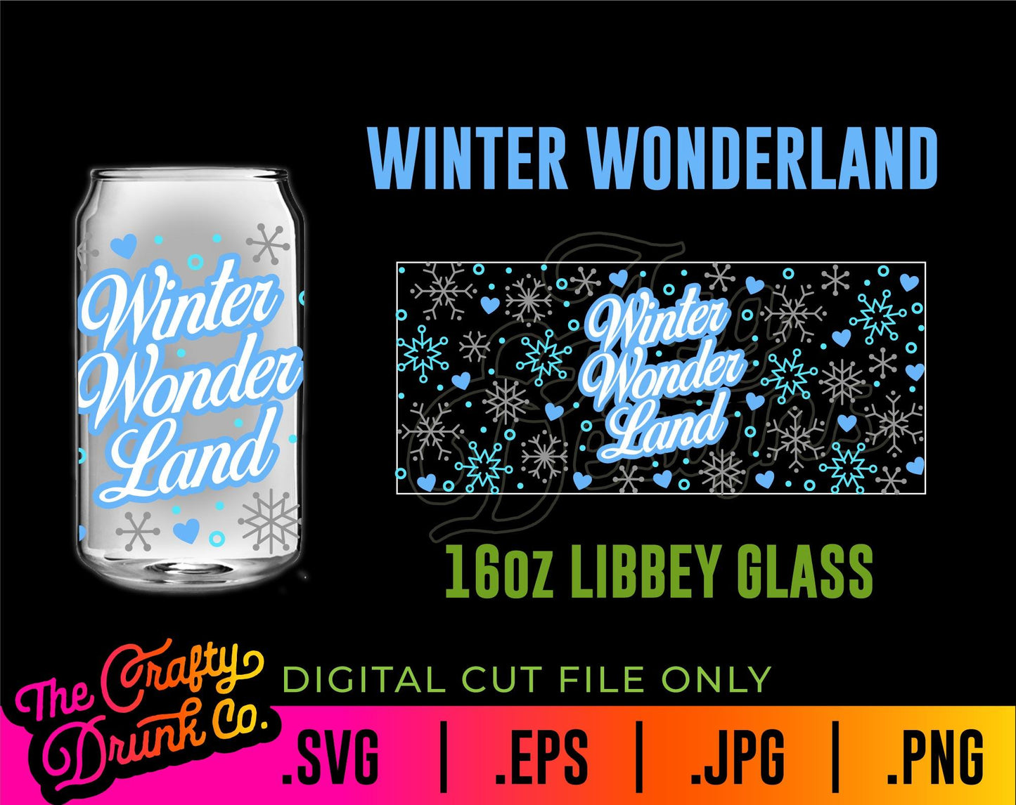 Winter Wonderland Libbey Can Glass Wraps 16oz and 20oz - TheCraftyDrunkCo