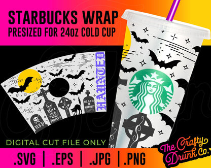 Haunted Graveyard Cold Cup Wrap - TheCraftyDrunkCo