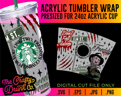 Freddy Acrylic Tumbler Wrap - TheCraftyDrunkCo