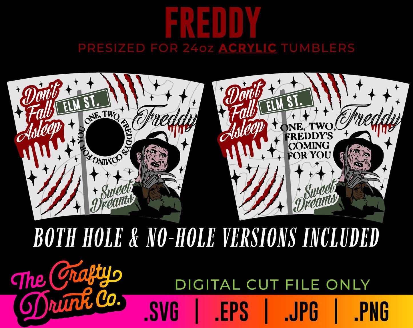 Freddy Acrylic Tumbler Wrap - TheCraftyDrunkCo