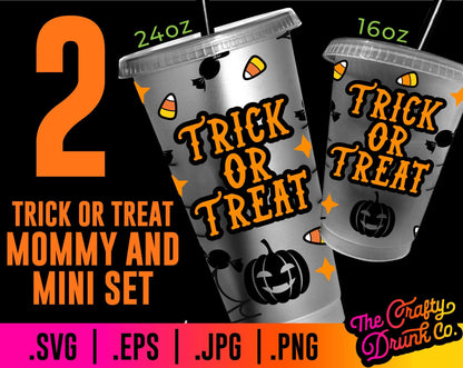 Trick or Treat Mommy and Me Cold Cup Wrap Bundle - TheCraftyDrunkCo