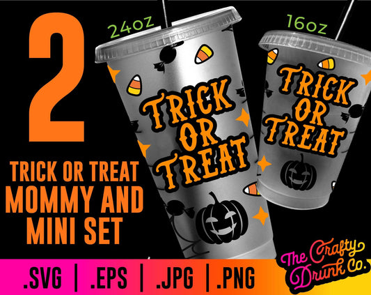 Trick or Treat Mommy and Me Cold Cup Wrap Bundle - TheCraftyDrunkCo