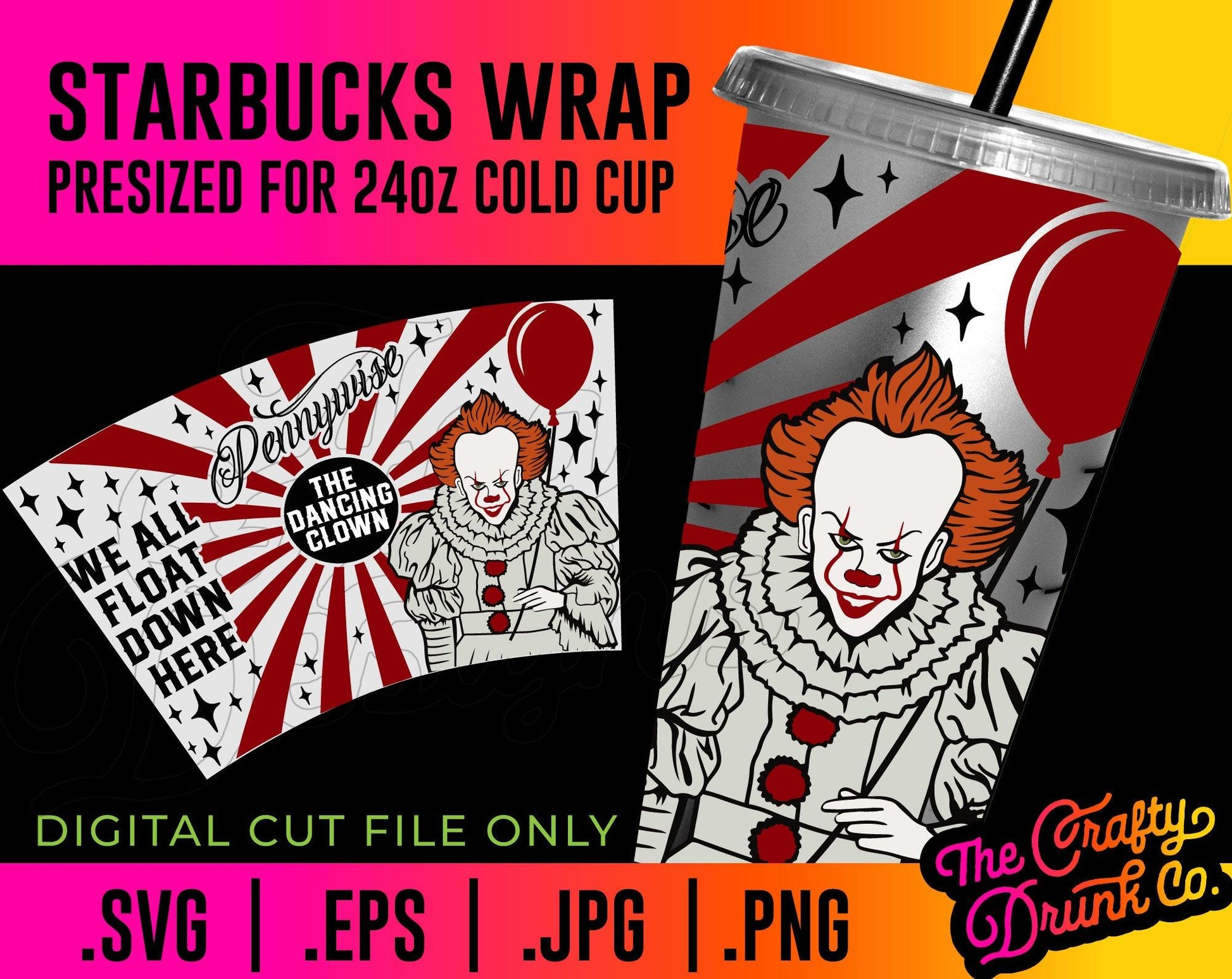 Pennywise Cold Cup Wrap - TheCraftyDrunkCo