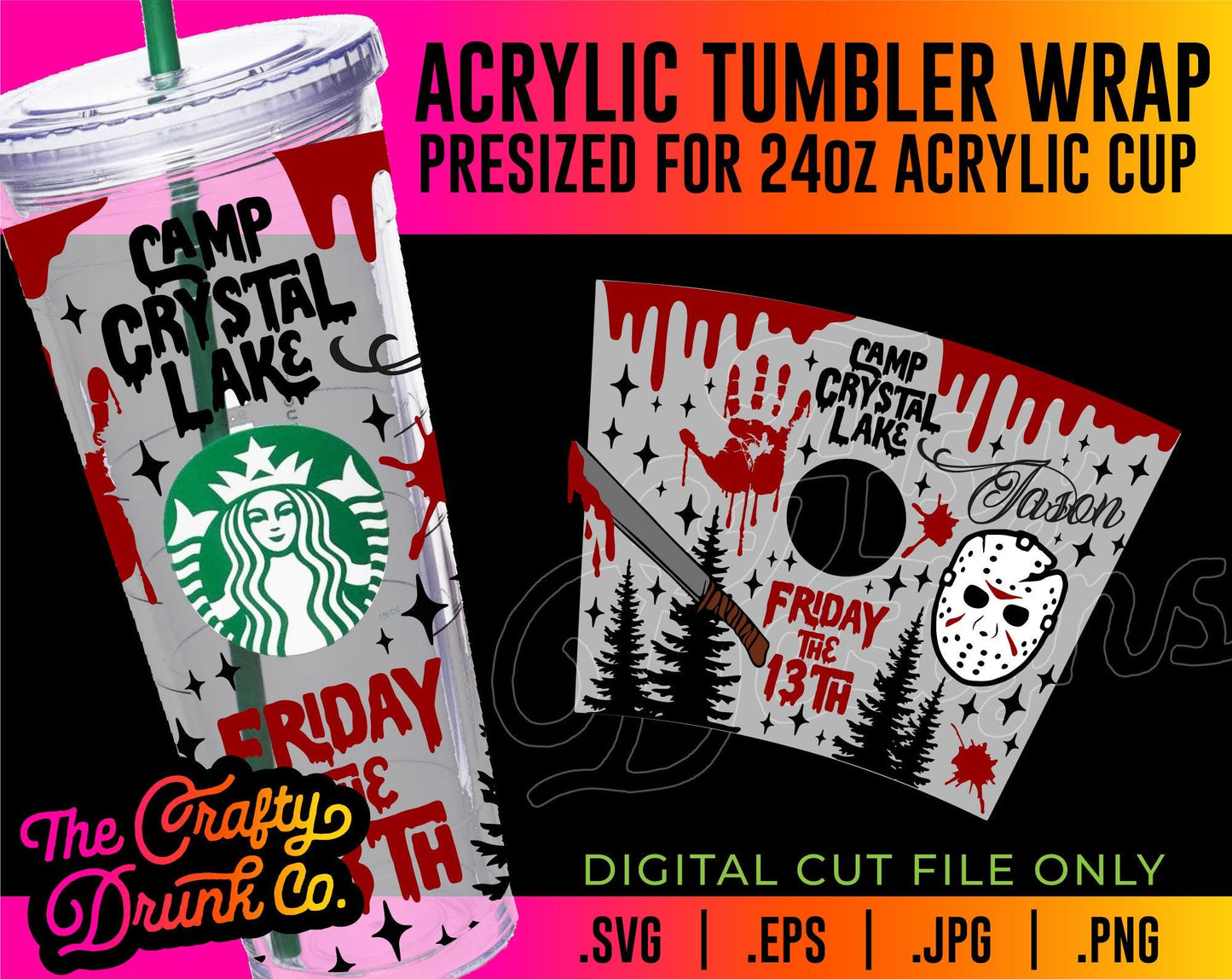 Jason Acrylic Cup Wrap - TheCraftyDrunkCo