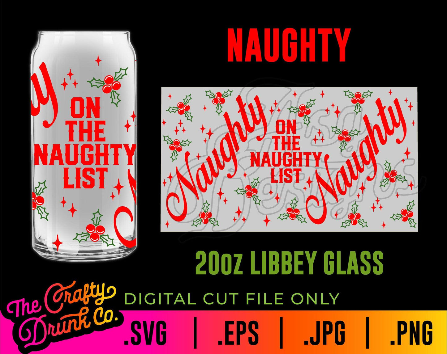 Naughty Libbey Can Glass Wraps 16oz and 20oz - TheCraftyDrunkCo