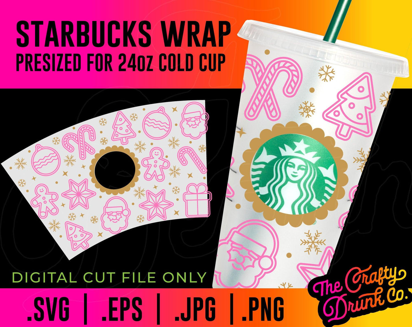 Sugar Cookie Cold Cup Wrap - TheCraftyDrunkCo