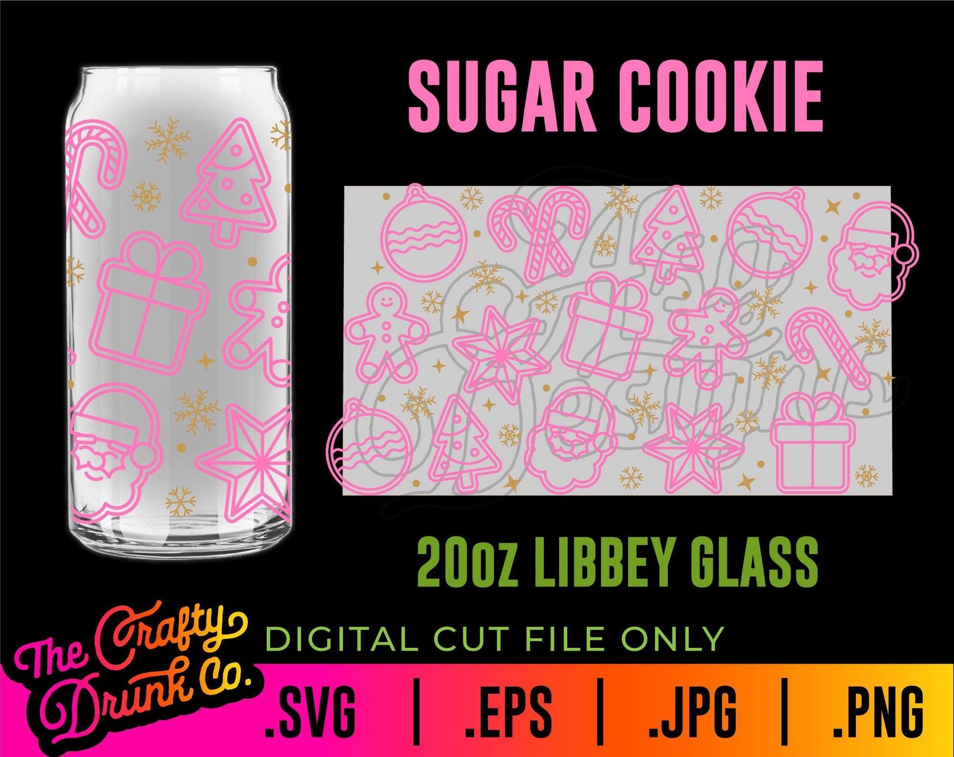 Sugar Cookie Libbey Can Glass Wraps 16oz and 20oz - TheCraftyDrunkCo