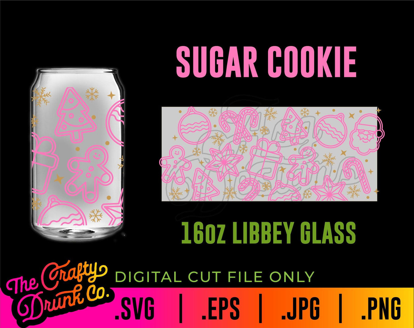 Sugar Cookie Libbey Can Glass Wraps 16oz and 20oz - TheCraftyDrunkCo