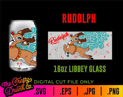 Reindeer Libbey Can Glass Wraps 16oz and 20oz - TheCraftyDrunkCo
