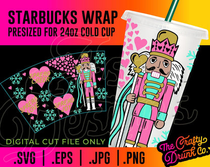 Pink Nutcracker Cold Cup Wrap - TheCraftyDrunkCo