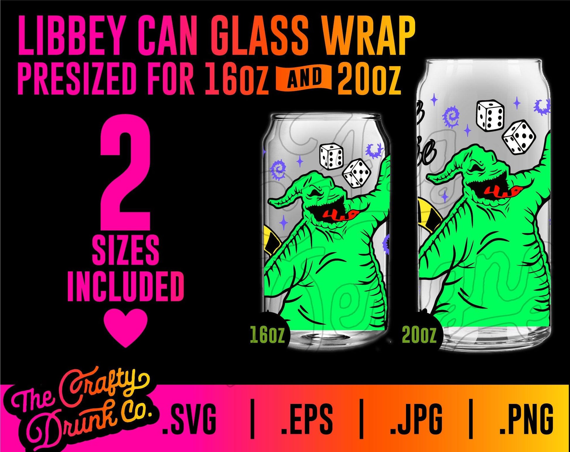 16oz and 20oz Libbey Glass Can Wrap Template Bundle – TheCraftyDrunkCo