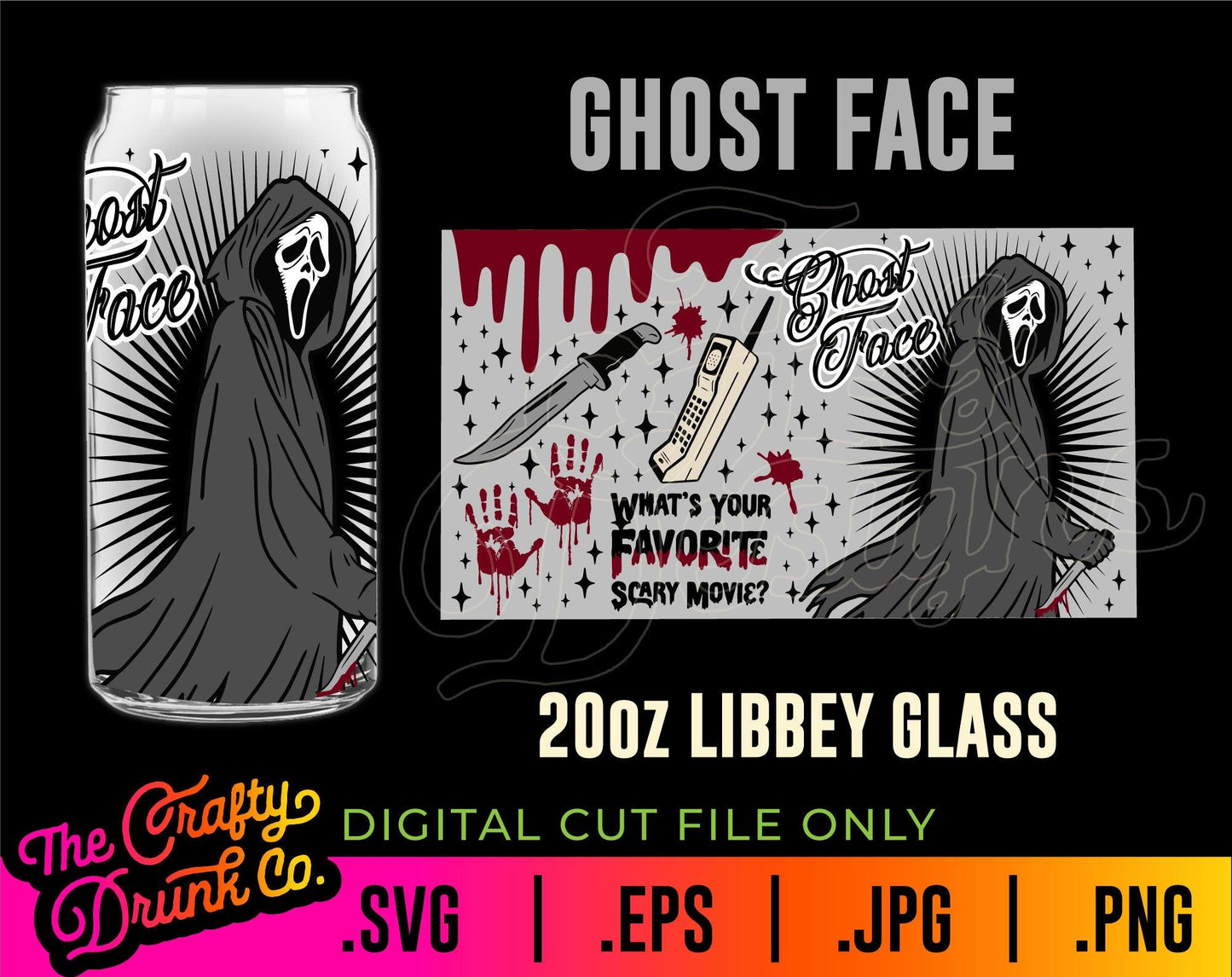 Ghost Face Libbey Wraps - TheCraftyDrunkCo