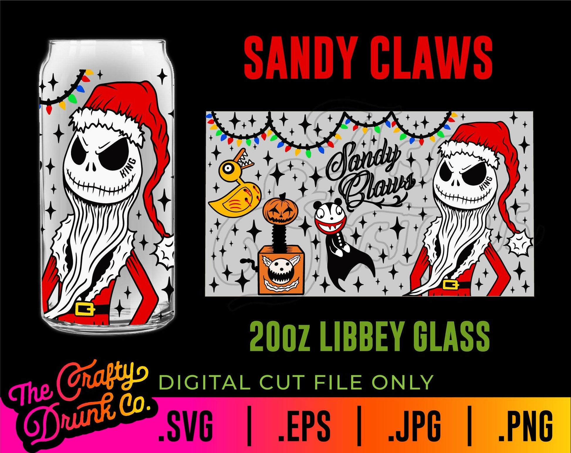 Sandy Claws Libbey Wrap - TheCraftyDrunkCo