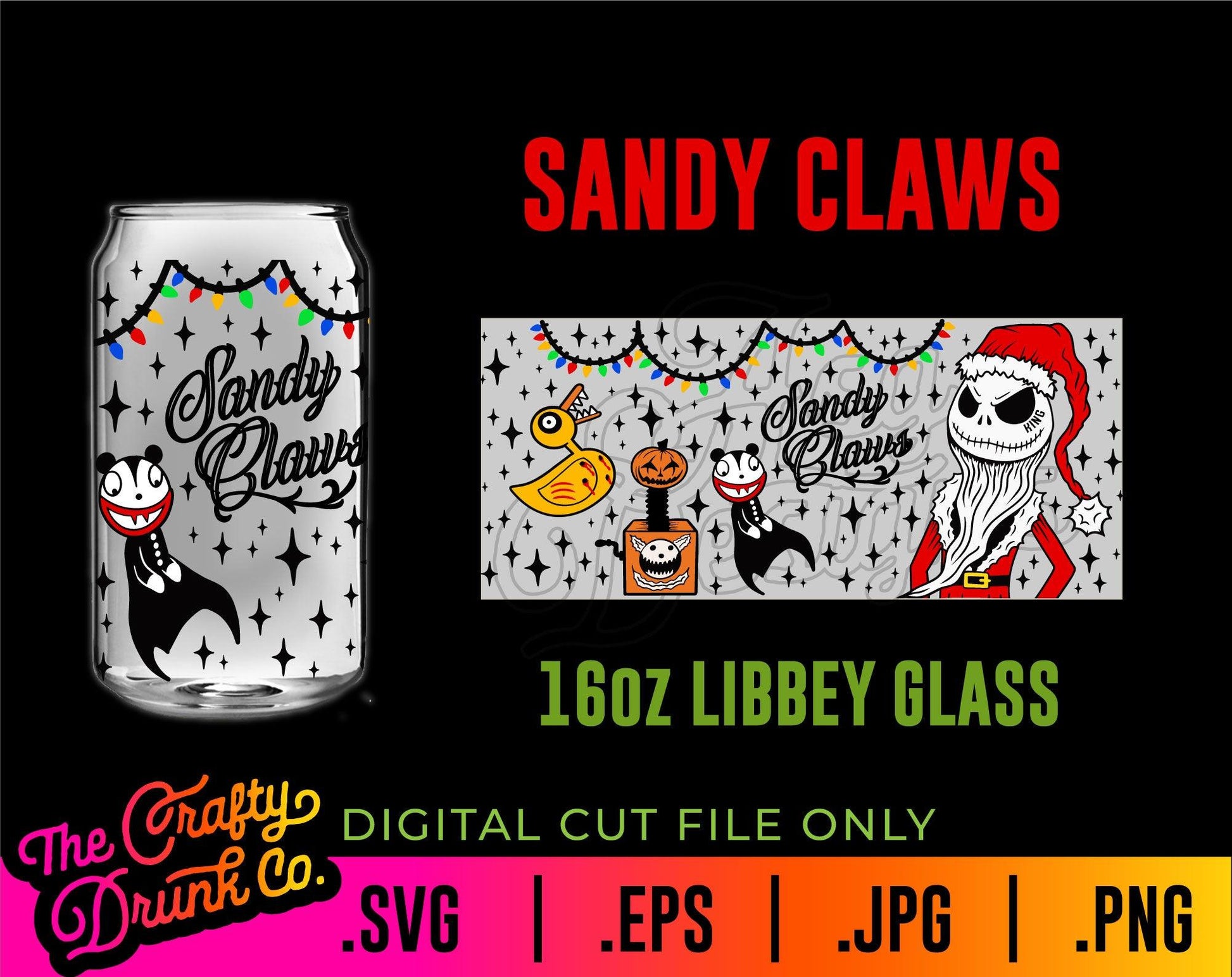 Sandy Claws Libbey Wrap - TheCraftyDrunkCo