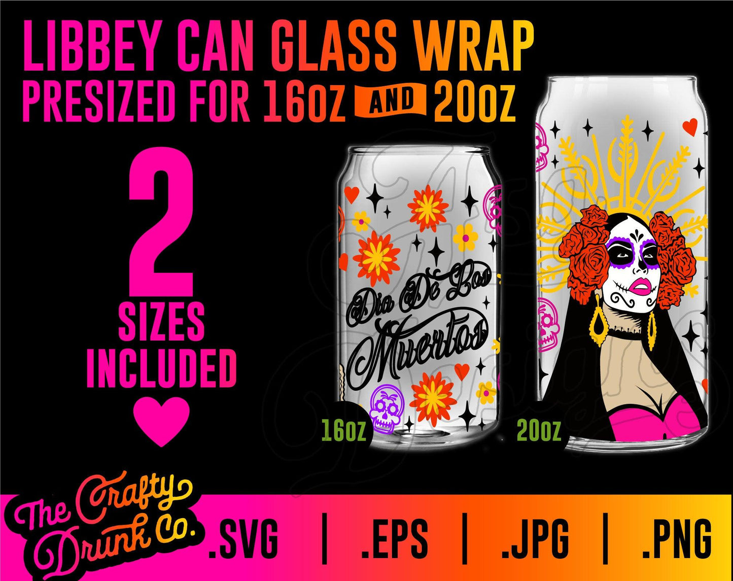 Halloween Libbey Beer Can Glass Wrap - 16 & 20oz cup