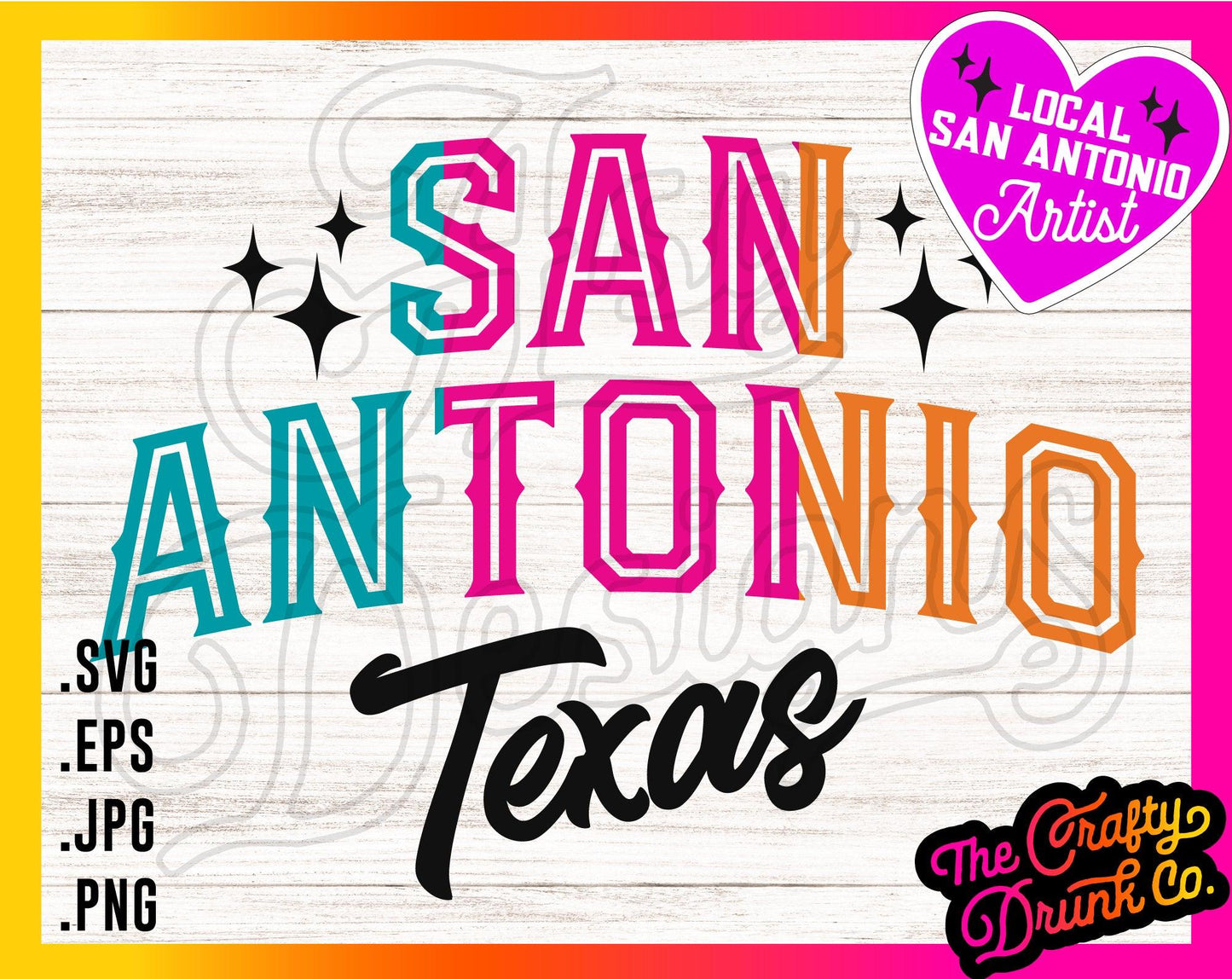 San Antonio Texas Retro Colorway - TheCraftyDrunkCo