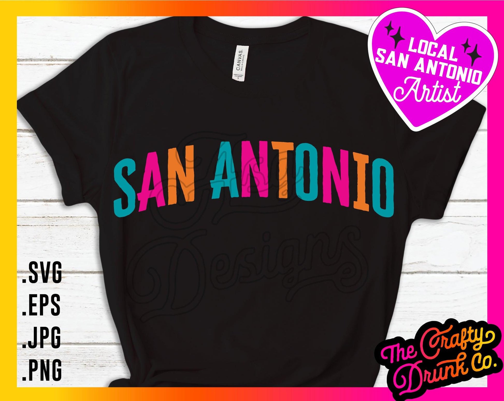 San Antonio Arched Letters - TheCraftyDrunkCo
