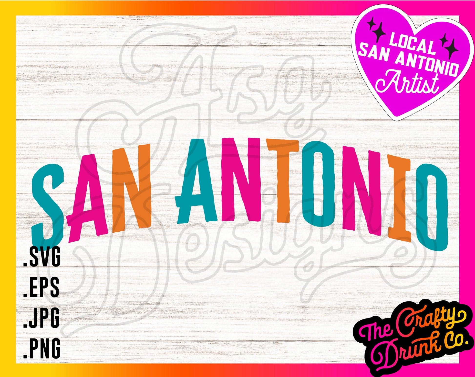 San Antonio Arched Letters - TheCraftyDrunkCo