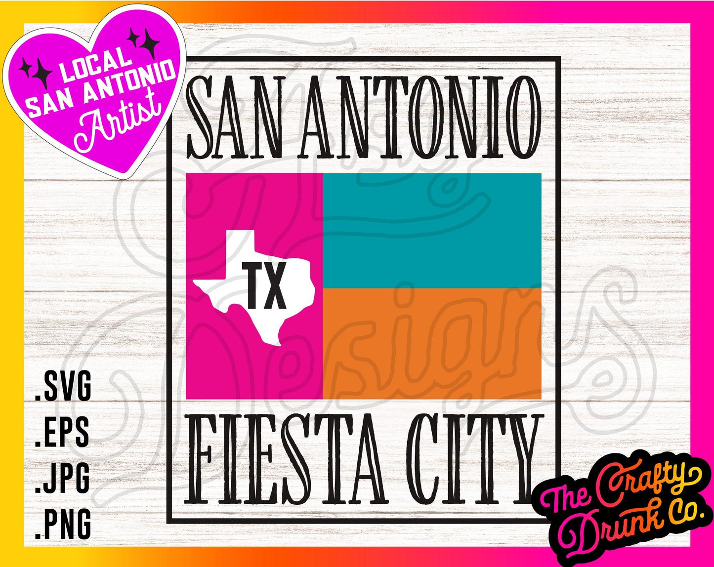 San Antonio TX Fiesta City Flag - TheCraftyDrunkCo