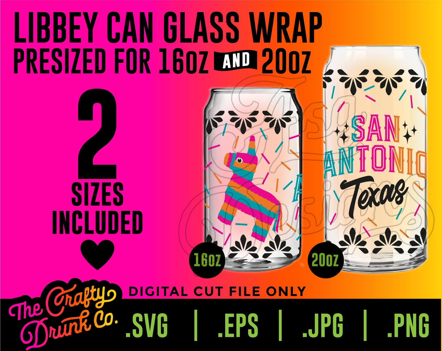 San Antonio Texas Libbey Wrap - TheCraftyDrunkCo