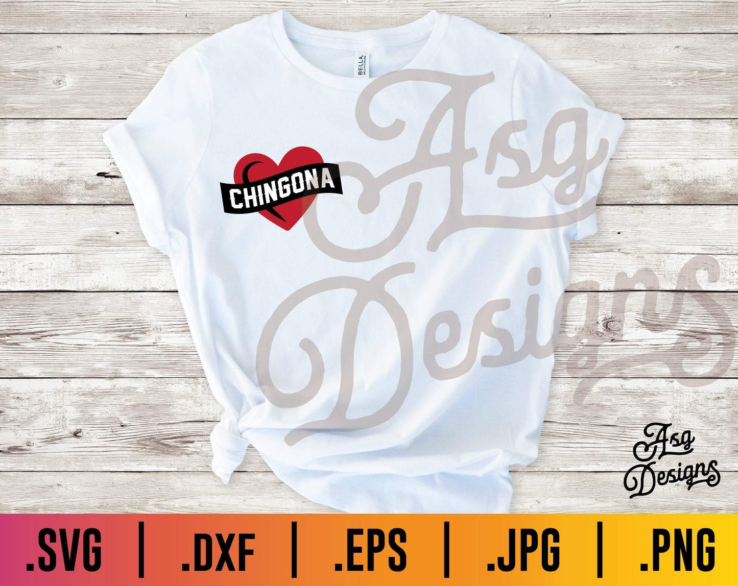 Chingona Heart SVG - TheCraftyDrunkCo