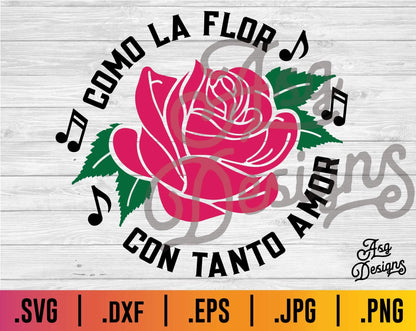 Rose Selena Como La Flor SVG - TheCraftyDrunkCo