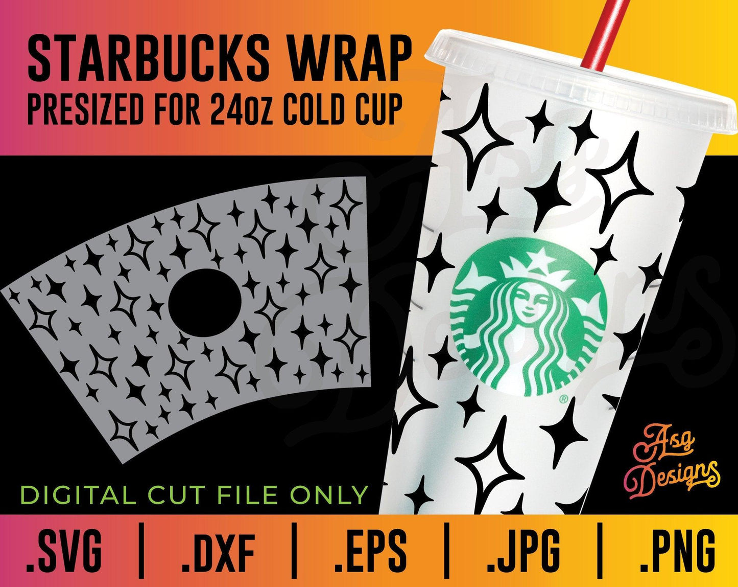 Thug Stars Cup Wrap - TheCraftyDrunkCo