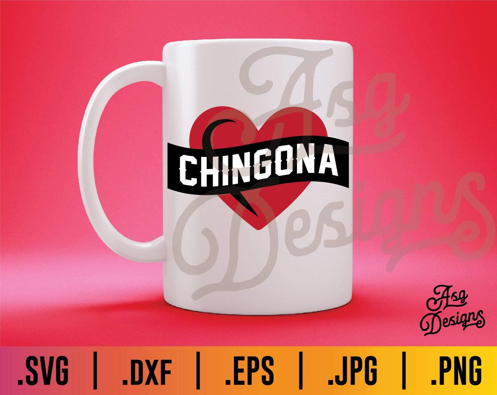 Chingona Heart SVG - TheCraftyDrunkCo
