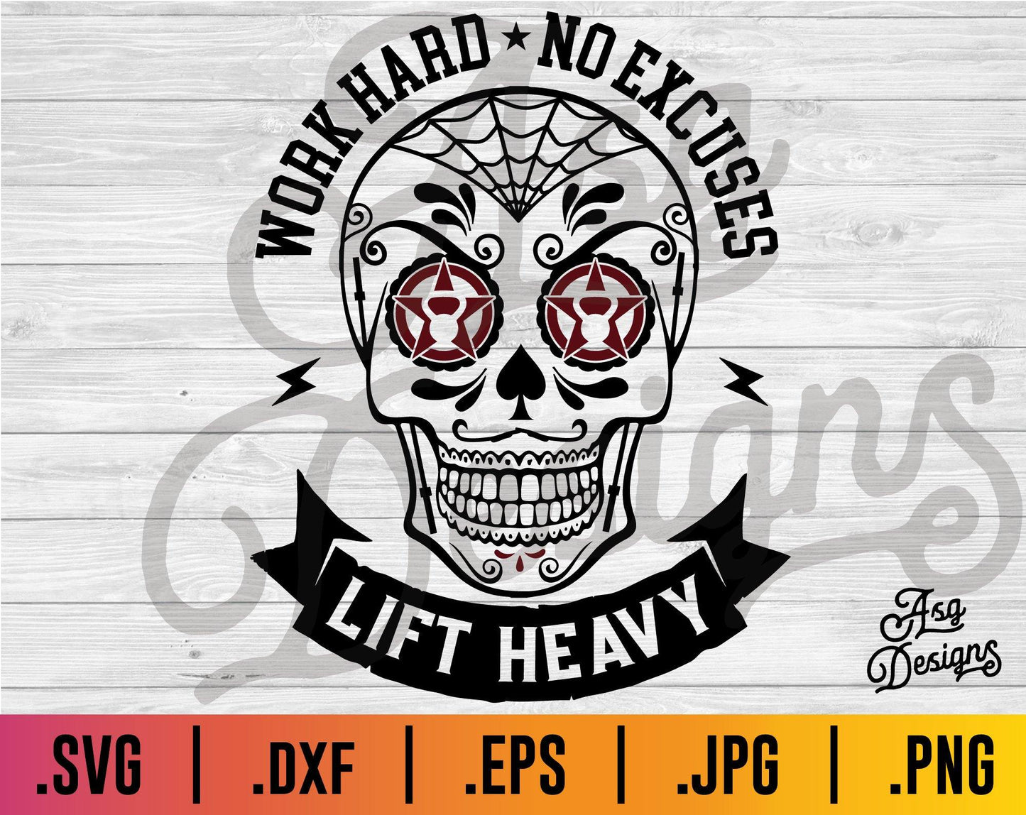 Lift Heavy Skull SVG - TheCraftyDrunkCo