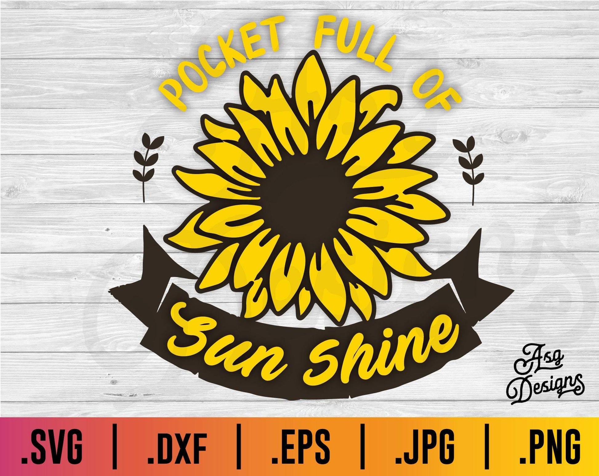 Sunflower Pocket Full of Sunshine SVG - TheCraftyDrunkCo