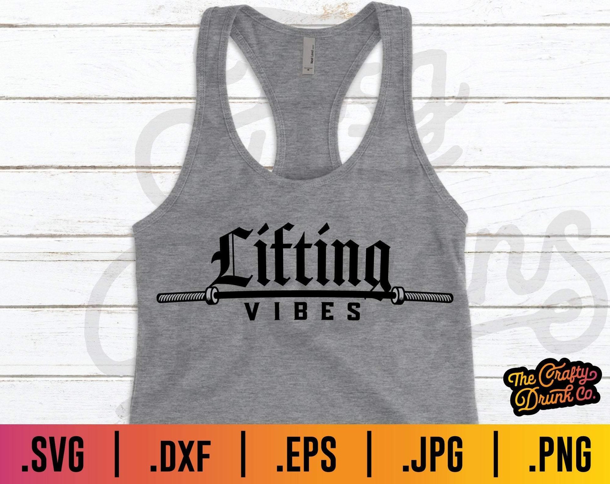 Lifting Vibes Barbell SVG - TheCraftyDrunkCo