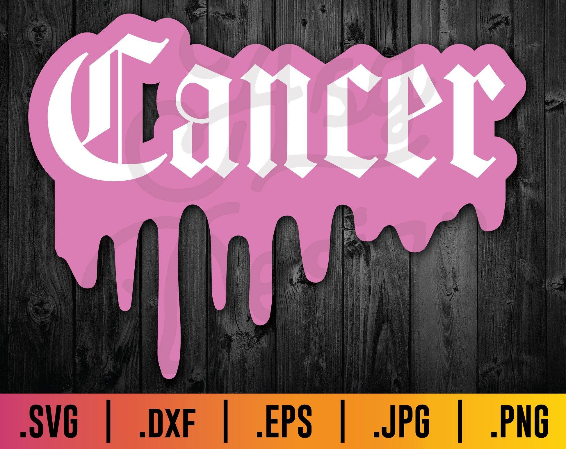 Cancer Old English Drip Zodiac SVG - TheCraftyDrunkCo