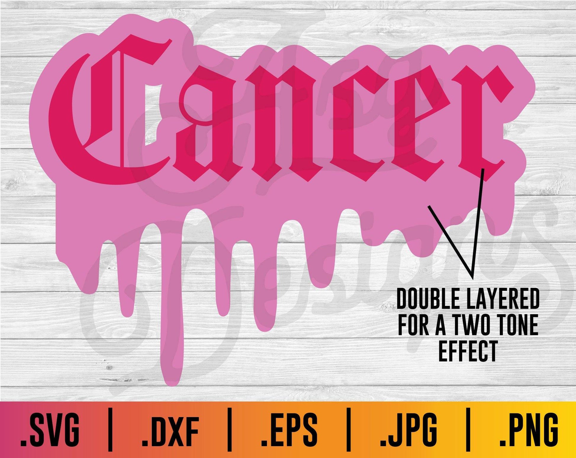 Cancer Old English Drip Zodiac SVG - TheCraftyDrunkCo