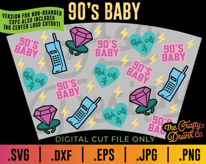 90s Babe Cup Wrap SVG - TheCraftyDrunkCo