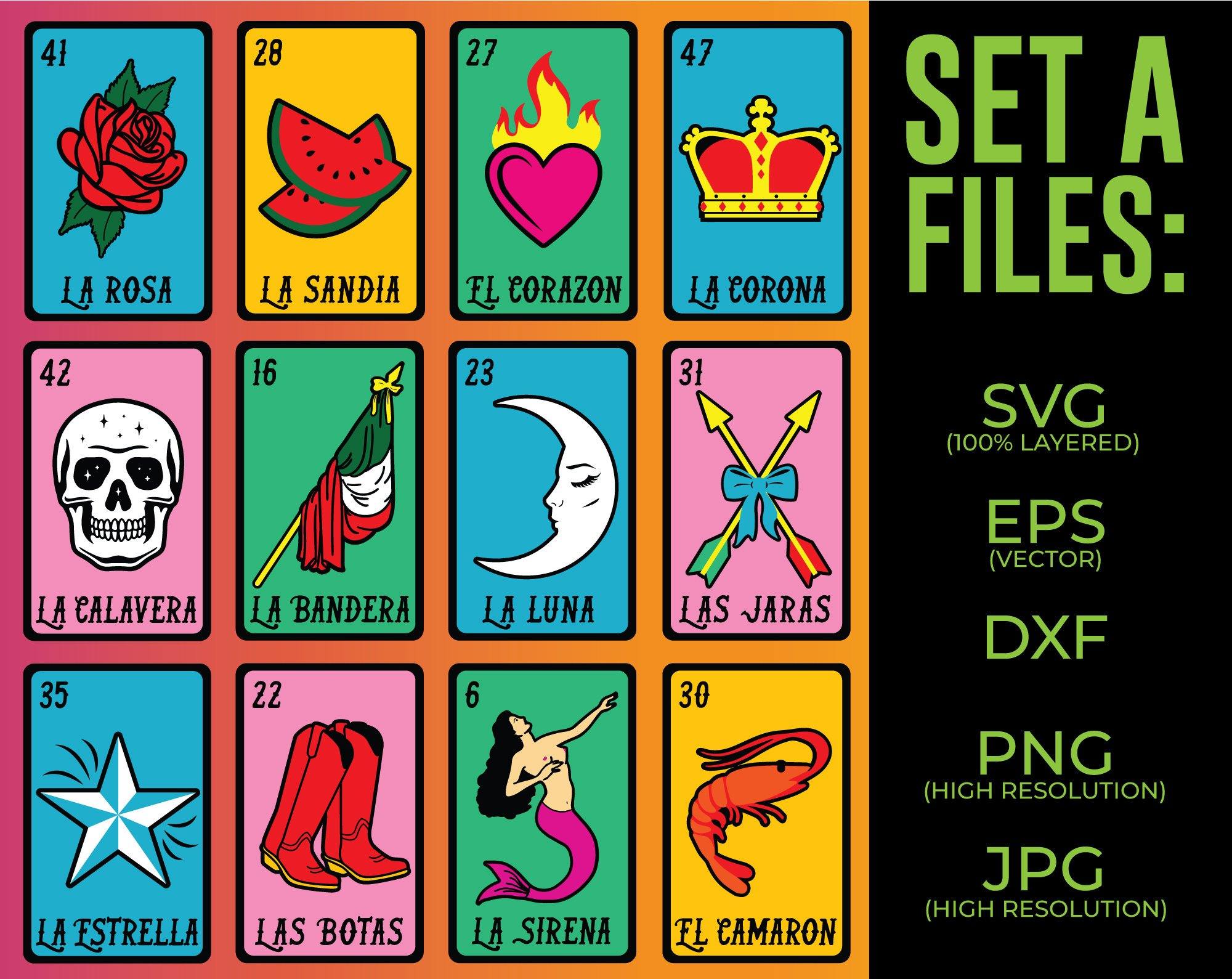 Loteria SET A SVG Bundle - 12 KadLoteria SET A SVG Bundle - 12 Kad  