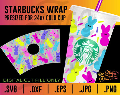 Confetti Peeps Starbucks Cup Wrap SVG - TheCraftyDrunkCo