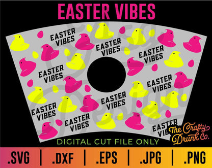 Easter Vibes Starbucks Cup Wrap SVG - TheCraftyDrunkCo